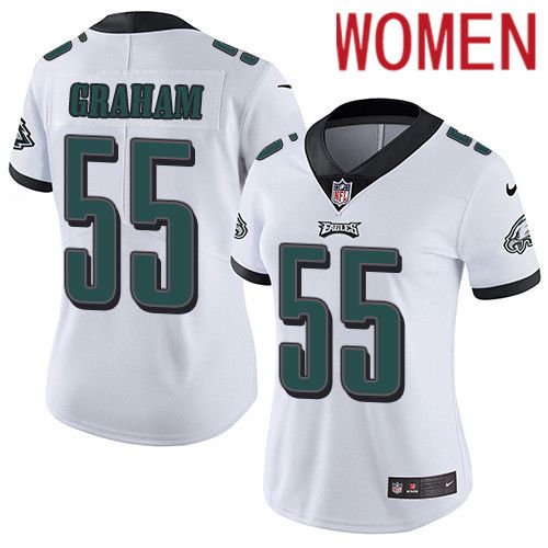 Women Philadelphia Eagles 55 Brandon Graham Nike White Vapor Limited NFL Jersey